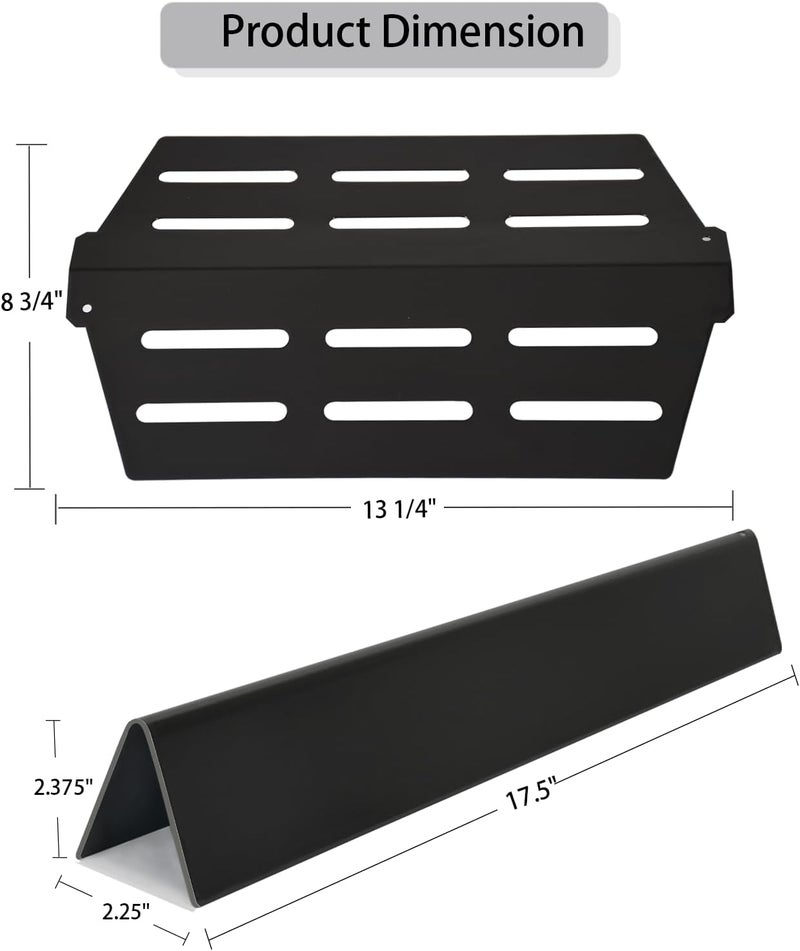 Leship Store 17.5" Flavorizer bar Grill Parts for Weber Genesis 300 E310 E320 E330 S310 S320 S330 Grill(Front Control Knob),Porcelain-Enameled Flavor Bars Heat Deflector Replacement for Weber 7620 7622 - Image 2